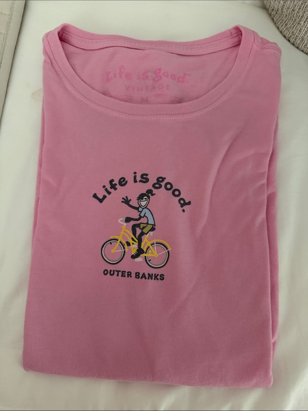 Life Is Good Pink Kids' 'Outer Banks' Bicycle Graphic Tee